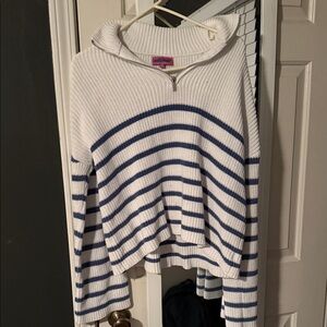 Edikted Striped White and Blue Sweater